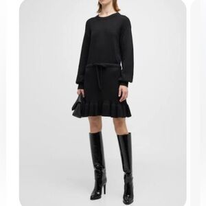 Chic Cashmere Black Long Sleeve Dress